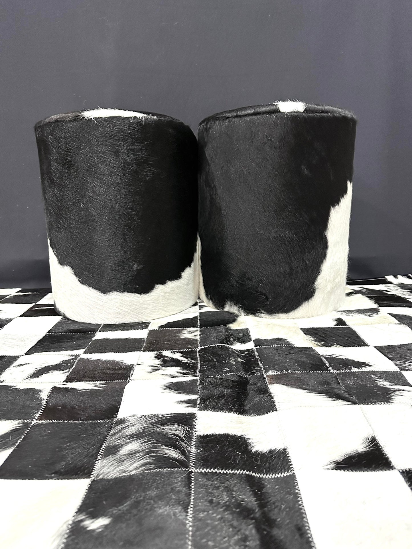 Conjunto de Bancos em Pele - Black & White